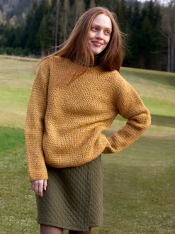 Pullover aus Alpakawolle und Bio-Baumwolle(dijon, XS)