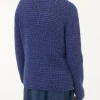 Pullover aus Alpakawolle und Bio-Baumwolle(blau melange, L)