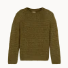 Pullover aus Alpakawolle und Bio-Baumwolle(olive melange, L)