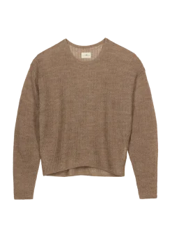 Pullover aus Alpakawolle(walnuss melange, M)