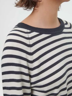 Pullover aus Bio-Baumwolle(navy/offwhite ringel, XS)