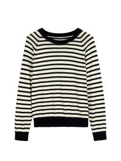 Pullover aus Bio-Baumwolle(navy/offwhite ringel, XS)