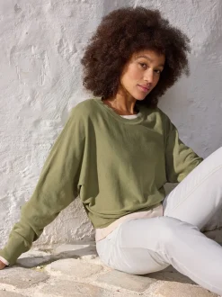 Pullover aus Bio-Baumwolle(olivgrün, XS)