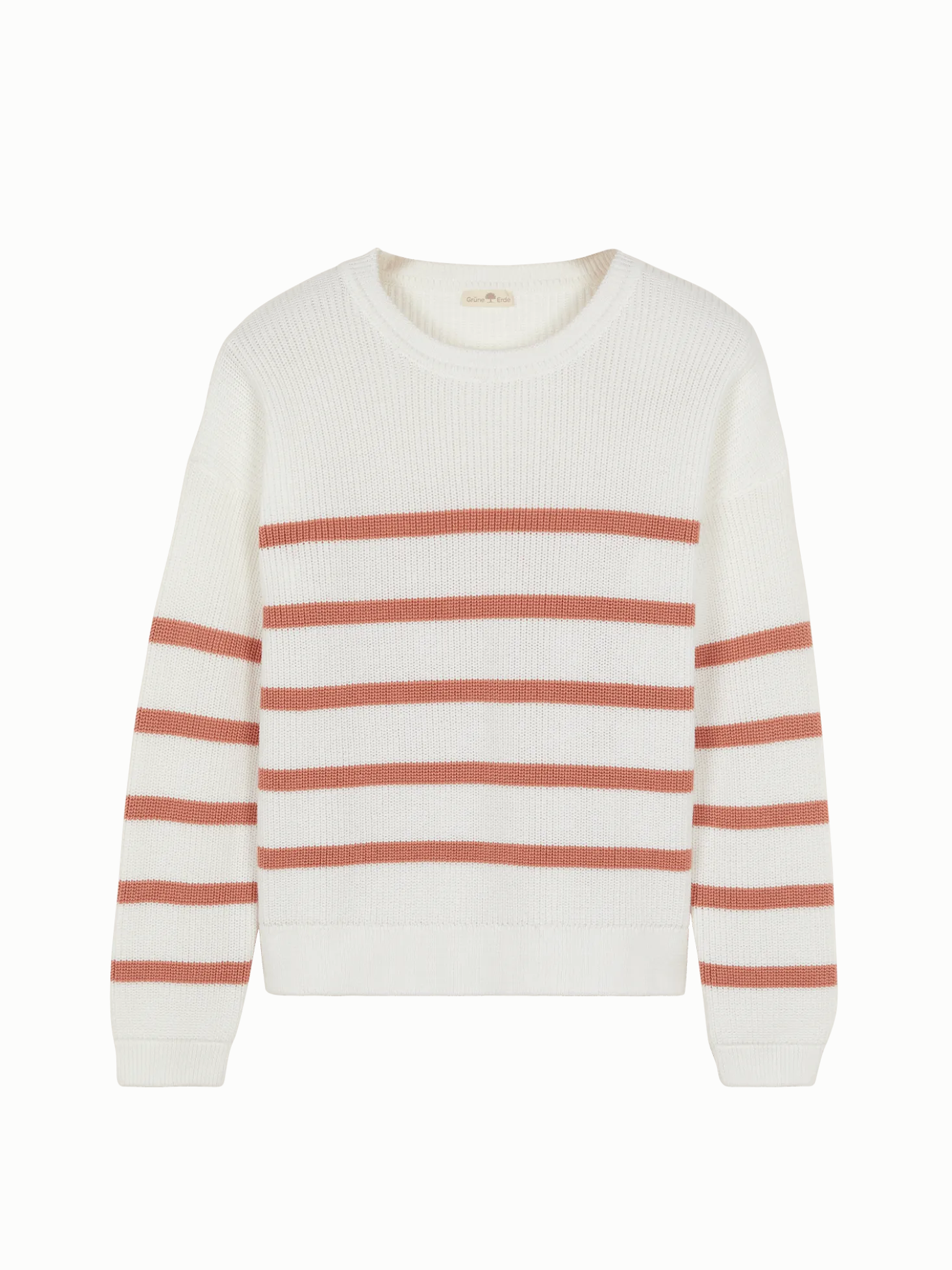 Pullover aus Bio Baumwolle(pfirsich/offwhite ringel, XS)
