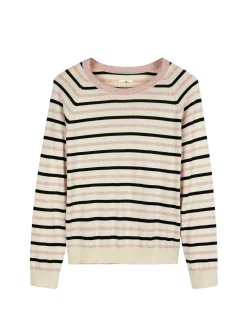 Pullover aus Bio-Baumwolle(rose/multistreif , XS)