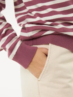 Pullover aus Bio Baumwolle(traube/offwhite ringel, XS)