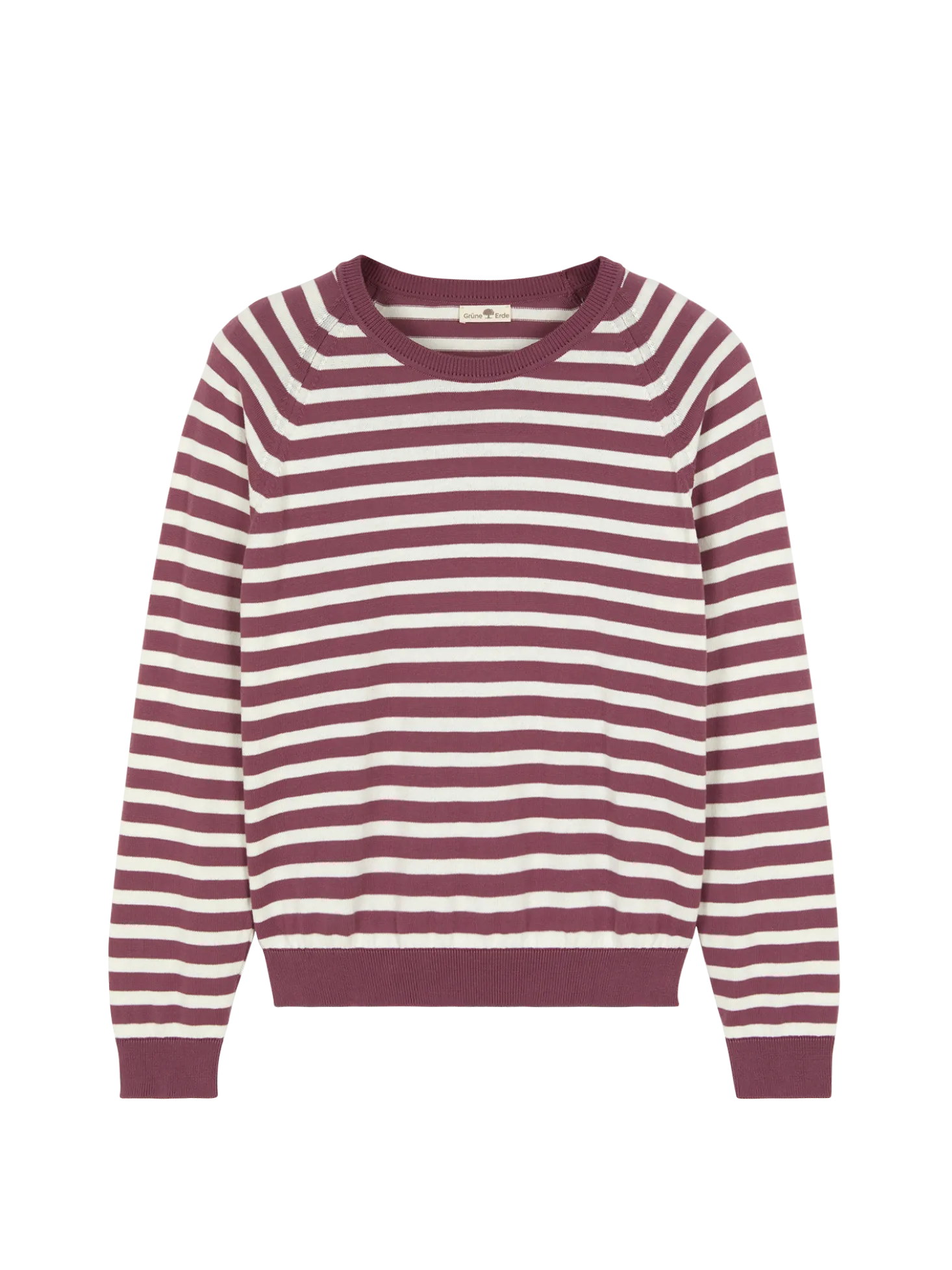 Pullover aus Bio Baumwolle(traube/offwhite ringel, XS)