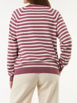 Pullover aus Bio Baumwolle(traube/offwhite ringel, XS)