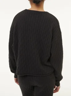 Pullover aus Bio-Baumwolle und Wolle(schwarz, XS)