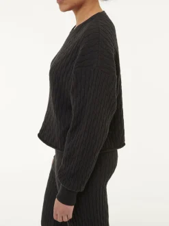 Pullover aus Bio-Baumwolle und Wolle(schwarz, XS)