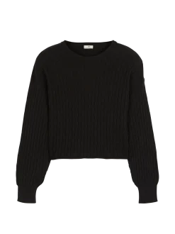 Pullover aus Bio-Baumwolle und Wolle(schwarz, XS)