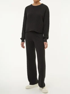 Pullover aus Bio-Baumwolle und Wolle(schwarz, XS)
