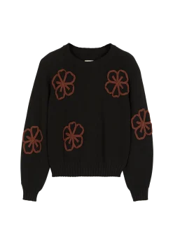 Pullover aus bio-Baumwolle und Wolle(schwarz, XS)