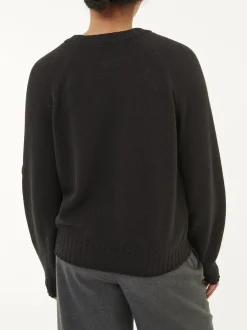 Pullover aus bio-Baumwolle und Wolle(schwarz, XS)