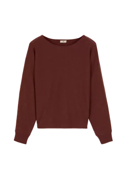 Pullover aus Bio-Baumwolle und Wolle(mahagoni, XS)