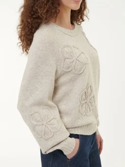 Pullover aus bio-Baumwolle und Wolle(sand melange, S)