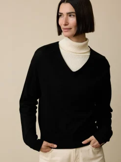 Pullover aus Bio-Wolle(schwarz, XS)