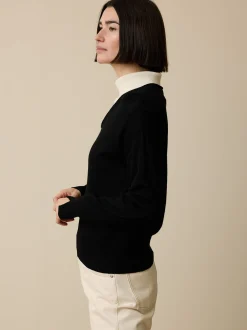 Pullover aus Bio-Wolle(schwarz, XS)
