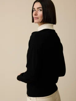 Pullover aus Bio-Wolle(schwarz, XS)