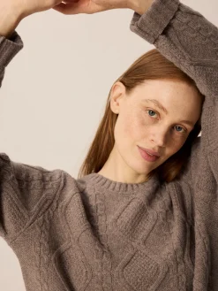 Pullover aus Bio Wolle(walnuss melange, XS)