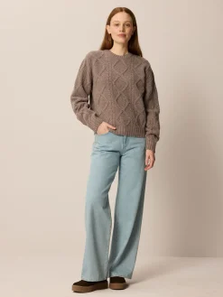 Pullover aus Bio Wolle(walnuss melange, XS)
