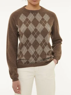 Pullover aus Yakhaar und Schafwolle(yak intarsia mittelbraun/hasel, XS)