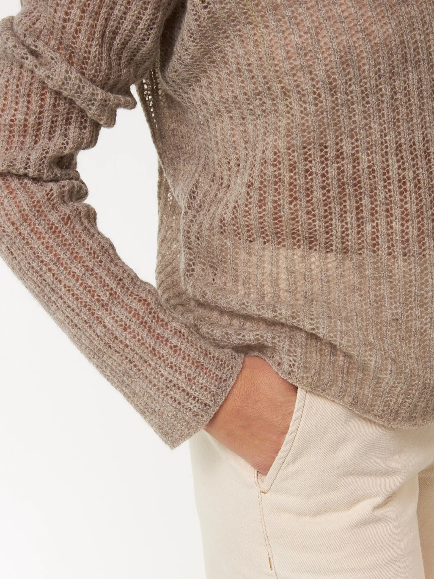 Pullover aus Yakhaar und Schurwolle(yak mix natur/hasel, S)