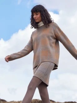 Pullover aus Yak und Kamelhaar(yak jacquard/karo, XS)