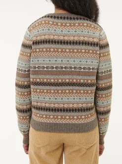 Pullover aus YakwolleWolle und Kamelhaar (yak gemustert eisblau, L)