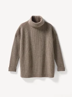 Pullover aus Yakwolle(yak ribstrick/mittelbraun, XL)