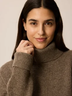 Pullover aus Yakwolle(yak ribstrick/mittelbraun, XL)