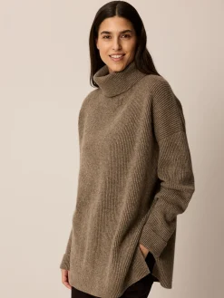 Pullover aus Yakwolle(yak ribstrick/mittelbraun, XL)