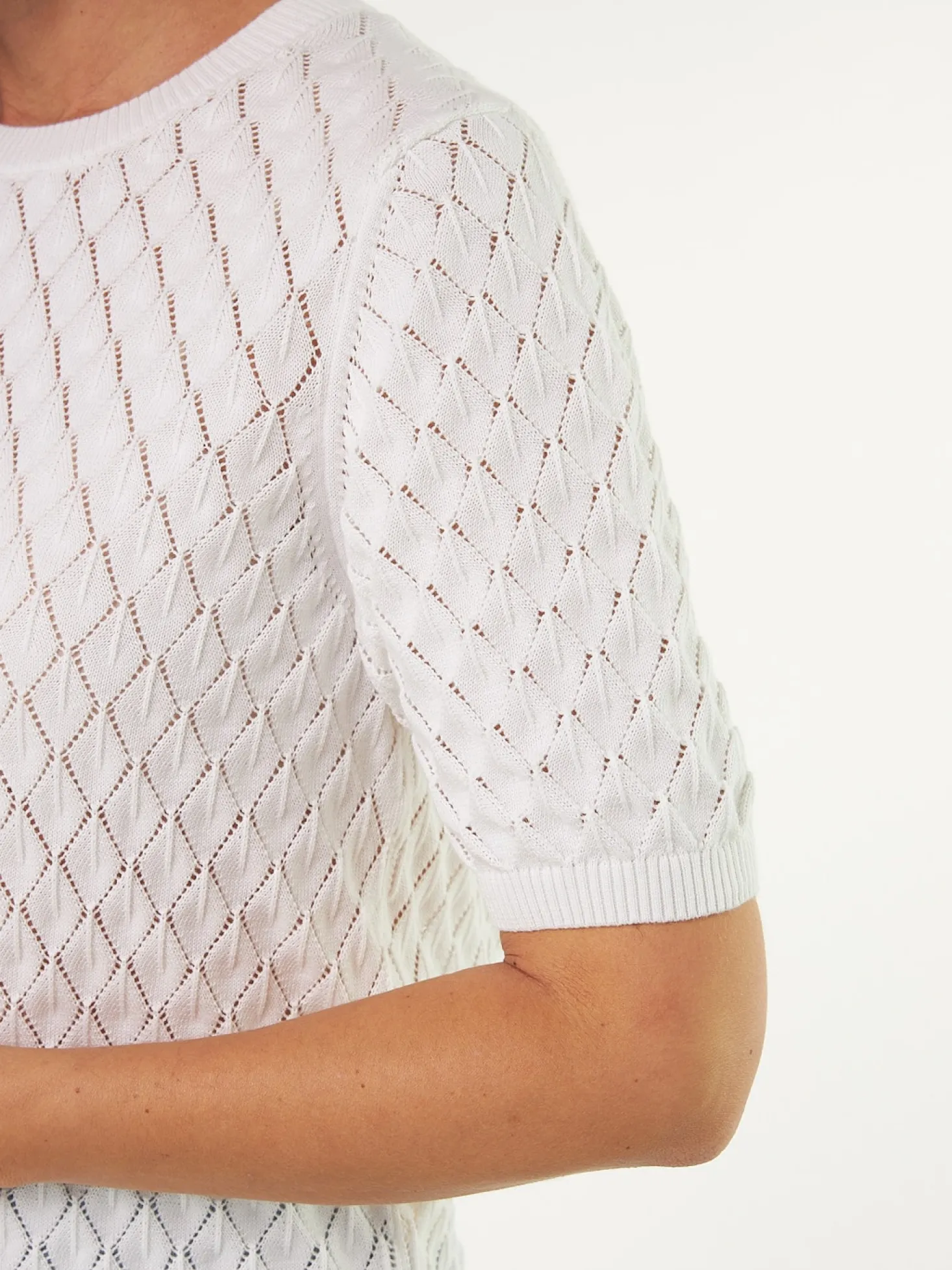 Pullover Halbarm aus Bio Baumwolle(offwhite, S)