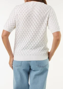 Pullover Halbarm aus Bio Baumwolle(offwhite, S)