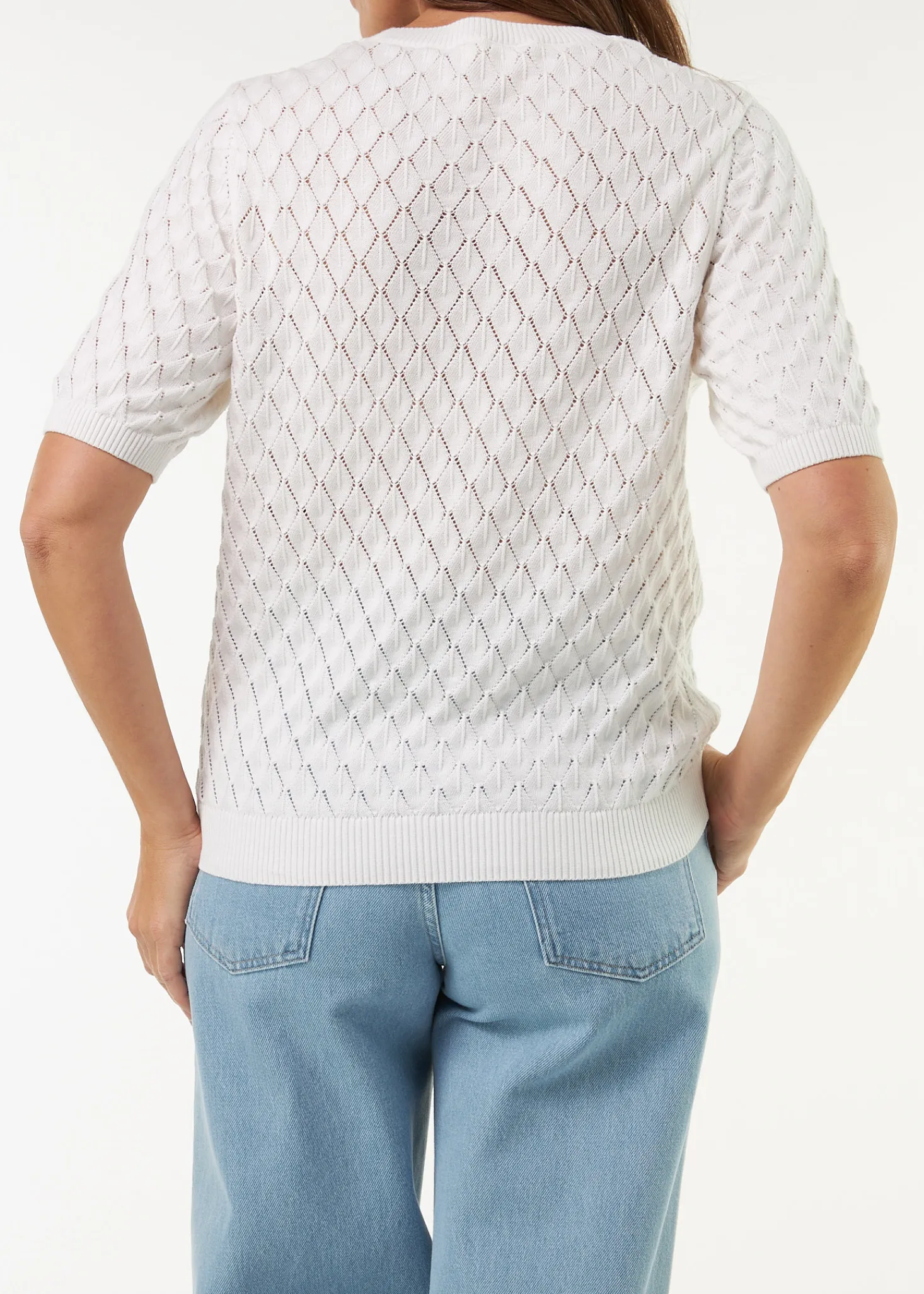 Pullover Halbarm aus Bio Baumwolle(offwhite, S)