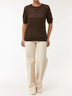 Pullover kurzarm aus Yakwolle(espresso, XS)