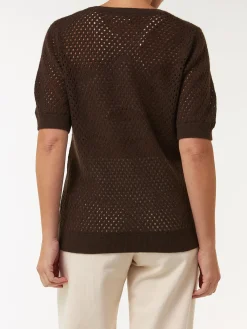 Pullover kurzarm aus Yakwolle(espresso, XS)