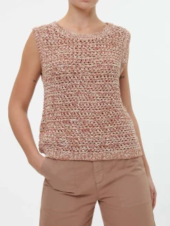 Pullunder aus Bio-Baumwolle(brown/offwhite, XS)