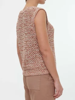Pullunder aus Bio-Baumwolle(brown/offwhite, XS)