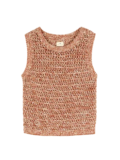 Pullunder aus Bio-Baumwolle(brown/offwhite, XS)