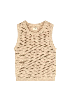Pullunder aus Bio-Baumwolle(camelie/offwhite, XS)
