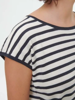 Pullunder aus Bio-Baumwolle(navy/offwhite ringel, L)