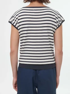 Pullunder aus Bio-Baumwolle(navy/offwhite ringel, L)