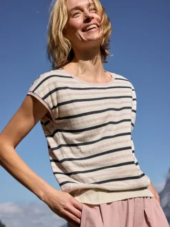 Pullunder aus Bio-Baumwolle(rose/multistreif , XL)