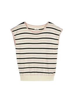 Pullunder aus Bio-Baumwolle(rose/multistreif , XL)