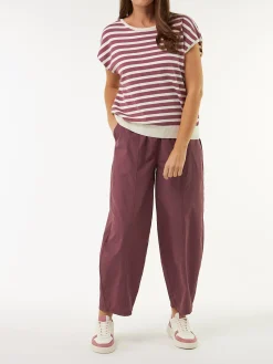 Pullunder aus Bio Baumwolle(traube/offwhite ringel, M)