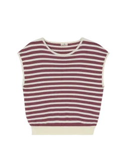 Pullunder aus Bio Baumwolle(traube/offwhite ringel, M)