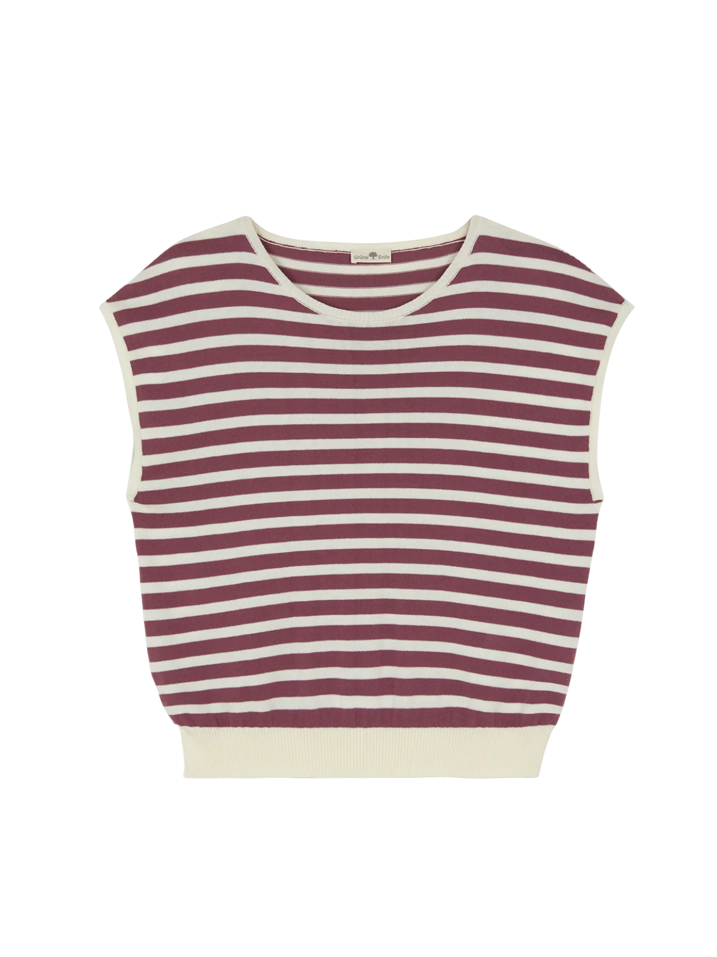 Pullunder aus Bio Baumwolle(traube/offwhite ringel, M)