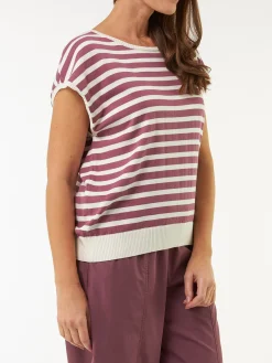 Pullunder aus Bio Baumwolle(traube/offwhite ringel, M)