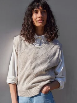 Pullunder aus Bio-Baumwolle und Wolle(sand melange, XS)